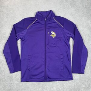 NFL Minnesota Vikings Mens Purple Full Zip Fleece Lined Jacket G-III Size Medium